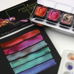 FINETEC | PREMIUM Pearlescent Colours — 'Flip-flop' 6 Paint Set -GREATART Sales FINETEC7CPREMIUMPearlescentColoursE2809426230393BFlip flop26230393B6paintset 2