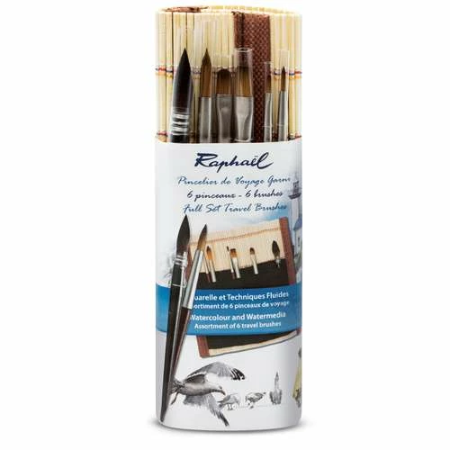 Raphaël | Bamboo Watercolour Brush Wallet — With 6 Brushes 3 Raphaël | Bamboo Watercolour Brush Wallet — With 6 Brushes