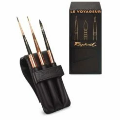 Raphaël® | Le Voyageur Leather Pouch Travel Set — 3 Brushes -GREATART Sales RaphaC3ABlC2AE7CLeVoyageurLeatherPouchTravelSetE280943brushes 1