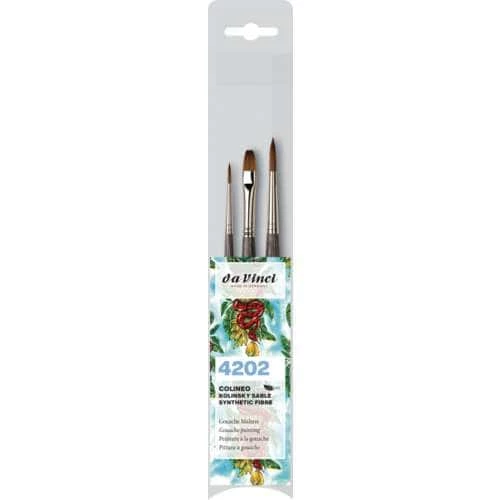 Da Vinci | COLINEO Gouache Brush Set Series 4202 — 3 Brushes 3 Da Vinci | COLINEO Gouache Brush Set Series 4202 — 3 Brushes