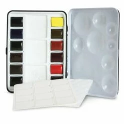 GOLDEN® | QoR® Mini Watercolour Box — 12 Half Pans -GREATART Sales GOLDENC2AE7CQoRC2AEMiniWatercolourBoxE2809412halfpans 4