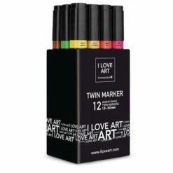 I LOVE ART | Twin Marker Sets — 12 Pens -GREATART Sales ILOVEART7CTwinMarkerSetsE2809412pens 2