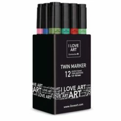 I LOVE ART | Twin Marker Sets — 12 Pens -GREATART Sales ILOVEART7CTwinMarkerSetsE2809412pens 3