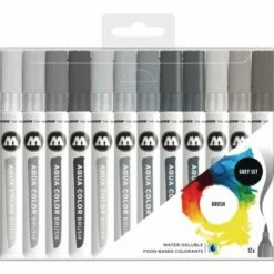 MOLOTOW™ | AQUA COLOR BRUSH Marker Sets — 12 Markers -GREATART Sales MOLOTOWE284A27CAQUACOLORBRUSHMarkerSetsE2809412markers 2