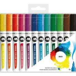 MOLOTOW™ | AQUA COLOR BRUSH Marker Sets — 12 Markers