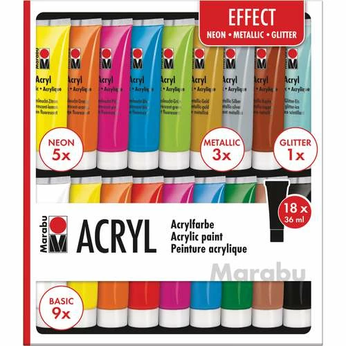 Marabu Acrylic Colours Effect Set 3 Marabu Acrylic Colours Effect Set