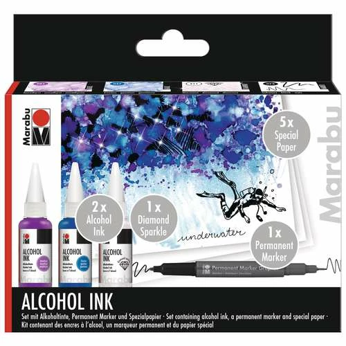 Marabu Alcohol Ink Set - Underwater 3 Marabu Alcohol Ink Set - Underwater
