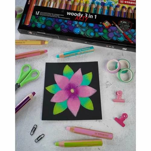 Stabilo Woody 3 In 1 Arty 18 Crayon Set 4 Stabilo Woody 3 In 1 Arty 18 Crayon Set - Image 2