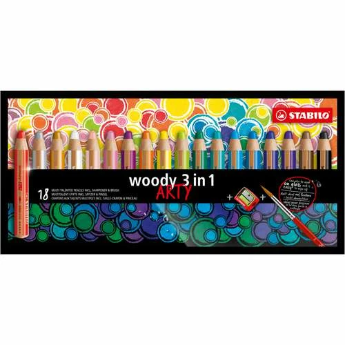 Stabilo Woody 3 In 1 Arty 18 Crayon Set 3 Stabilo Woody 3 In 1 Arty 18 Crayon Set