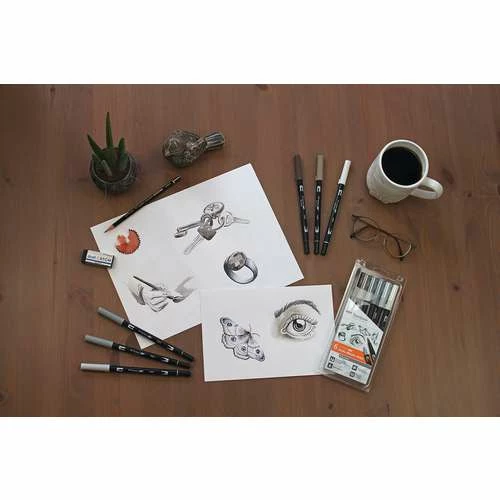 Tombow® Tombow ABT Dual Brush Pen Set, Grey Colours 4 Tombow® Tombow ABT Dual Brush Pen Set, Grey Colours - Image 2