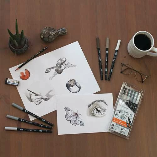 Tombow® Tombow ABT Dual Brush Pen Set, Grey Colours 5 Tombow® Tombow ABT Dual Brush Pen Set, Grey Colours - Image 3