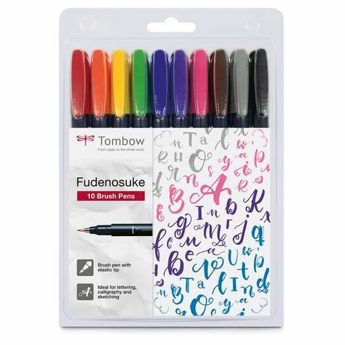Tombow® Tombow Fudenosuke Colour Brush 10 Pen Set 3 Tombow® Tombow Fudenosuke Colour Brush 10 Pen Set