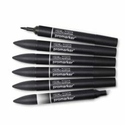 Winsor & Newton | Black Promarker™ Set — 6 Markers -GREATART Sales Winsor26amp3BNewton7CBlackPromarkerE284A2SetE280946markers 2