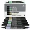 Winsor & Newton BrushMarker Metallic Set -GREATART Sales Winsor26amp3BNewtonBrushMarkerMetallicSet