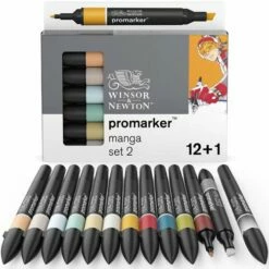 Winsor & Newton Promarker 12 Manga Pen Sets